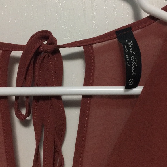 Flowy Maroon Romper - Picture 7 of 9